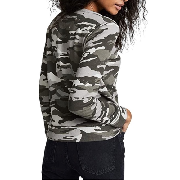 Chaser Cozy Pullover Top Sweater Grey Camo Size Large NWT - Picture 7 of 11